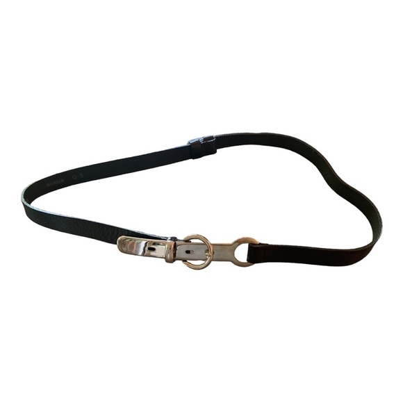 Danier Accessories - Danier Italian Leather Black Belt with Silver Buckle Clasp EUC